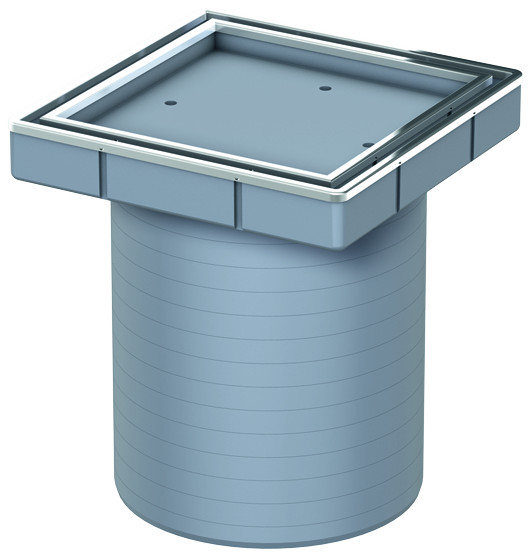 ACO Aufsatzstück Kunstst. befliesbar m. VA-Rahmen 149x149mm