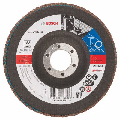 Bosch Fächerschleifscheibe Best Metall 125x22.23mm K80