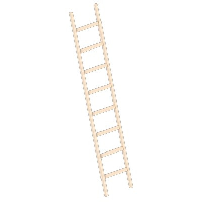 Layher 1052 Holzanlegeleiter 8 Sprossen Länge 2.45m - 1052.208