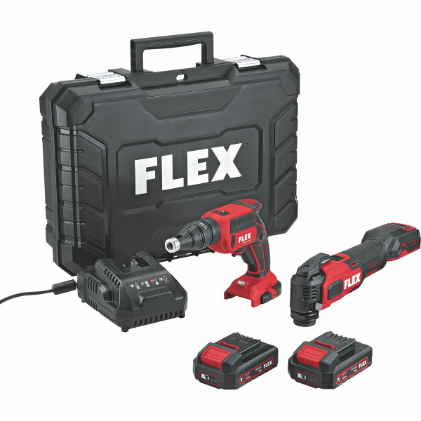 FLEX DUOpack 18V DW45 + MT inkl. 2x 2.5AH Akku + Ladegerät