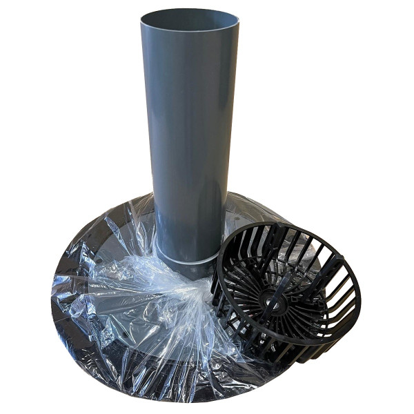 Fleck Flachdach-Ablauf DN 100 m Kiesfang mit Flansch aus Bitumen - 43007000