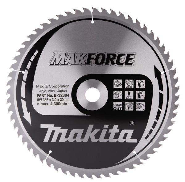Makita Kreissägeblatt MForce B-32384 D 355mm 60 Zähne
