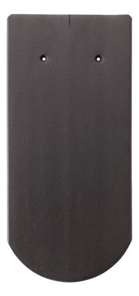 Erlus plain tile round cut 1st grade anthracite - M