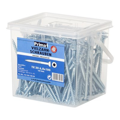 Prima Vielzahn vz Eimer inkl. Bit TX 30 6.0x100mm - 150 Stück