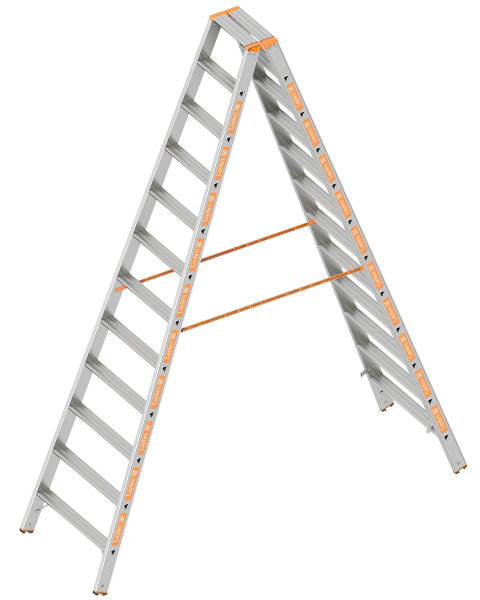 Layher TOPIC 1043 Stufenstehleiter 2x12 Stufen Länge 3.00m - 1043.012