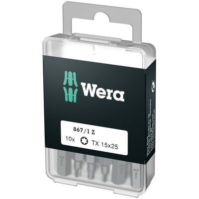 Wera 867/1 DIY TORX Bits 10x TX 15x25mm 1/4" Sechskant - 05072407001