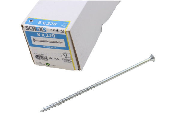 SWG wood construction screw Vz Tx 40 8.0x220 with countersunk head - 100 pieces