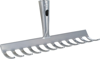 Triuso Gartenrechen m. Tülle o. Stiel pulverbesch. 18 Zinken 45cm breit