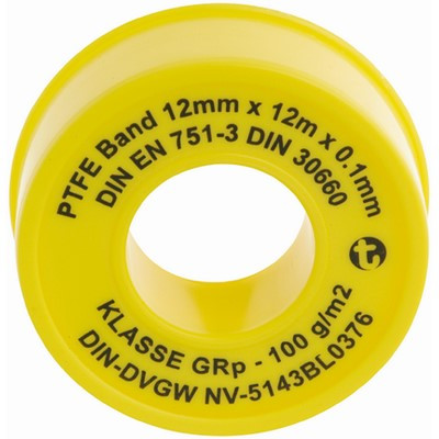 PTFE-Dichtbandrollen 12mx12mmx 0.1mm 121201SB