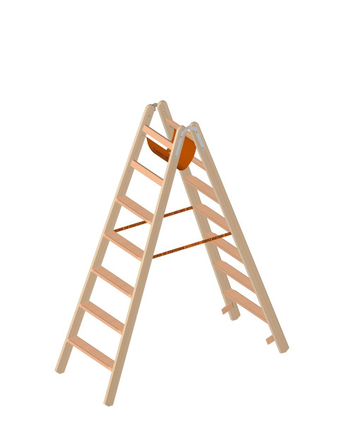 Drabina drewniana Layher LE ze stopniami 2x7 o długości 1,87m - 1020