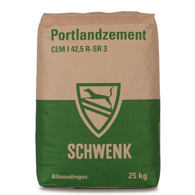 Schwenk Portlandzement chromatarm CEM I 42.5 R-SR 3 - 25kg Braun/Grün