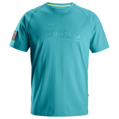 Snickers Logo T-Shirt Aqua Blue 2580 Größe XXL