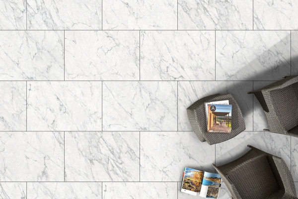 GZO Duomo Carrara 60/90/2 cm weiss-meliert