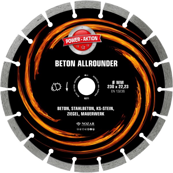 Nozar Dia-Trennscheibe Universal Profi Ø230mm 22.23mm segmentiert