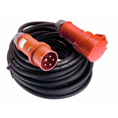 Schwabe CEE Starkstromverlängerung 25m 400V 32A max. 22 kW H07RN-F 5G4 schwarz