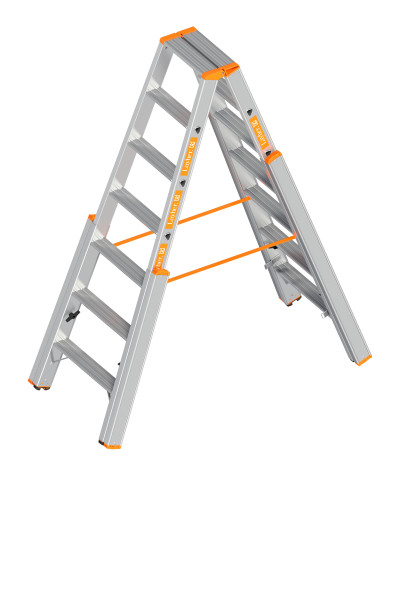 Layher TOPIC 1062 Treppenstehleiter mit 2x7 Stufen Länge 1.75m - 1062.007