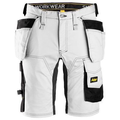 Snickers 6141 AllroundWork Stretch Shorts weiß/schwarz Gr. 54