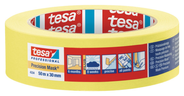 tesa® Professional Präzisionskrepp Plus 50mx30mm gelb - 4334