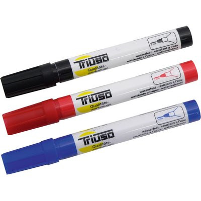Triuso Permanent Marker 3 Stück rot blau schwarz