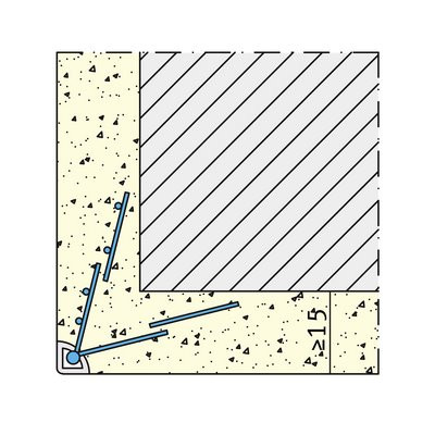 Maisch Drahtrichtwinkel Außen 15mm 2.95m 01159 295,0 10 f. Rundbogen m. PVC-Kante