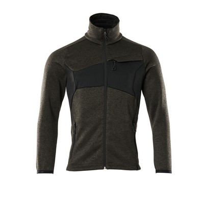MASCOT® Accelerate knitted sweater with zip, dark grey/black - size M
