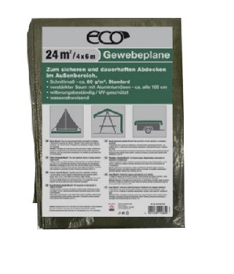 Nespoli Gewebeplane m. Ösen blau 4x6m Schnittmaß - Stärke ca. 80g/m2