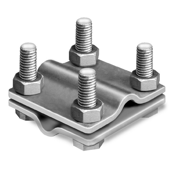 Mastertec Kreuzverbinder rund/rund vz schwer Stahl 2-tlg M8 o. Zwischenplatte