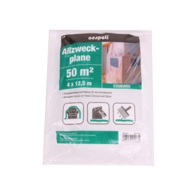 Nespoli Allzweck Leichtfolie transparent 4x12.5m ca. 6my HDPE