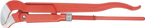 KNIPEX pipe wrench S-mouth 420mm Ø1.5" 60mm red powder coated - 83 30 015