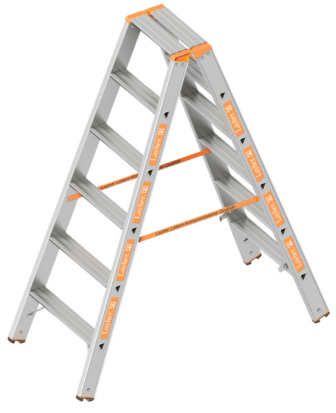 Layher TOPIC 1043 Stufenstehleiter 2x6 Stufen Länge 1.50m - 1043.006