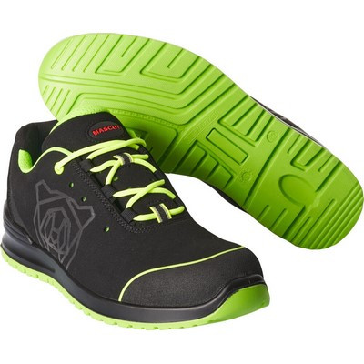 MASCOT® Footwear Class. Sicherheitsschuh m. Schnürsenkeln schw./limonengr. Gr. 39