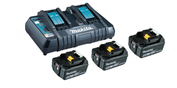 Makita Power-Source Kit 5.0 Ah 18.0 V 1 Ladegerät + 3xAkku BL1850B - 198458-6