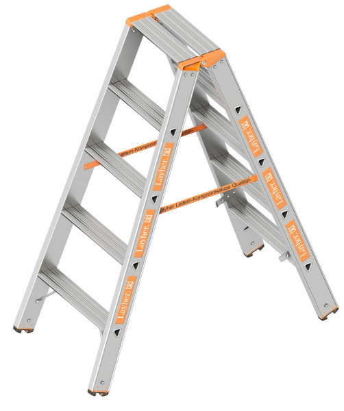 Layher TOPIC 1043 Stufenstehleiter 2x5 Stufen Länge 1.25m - 1043.005