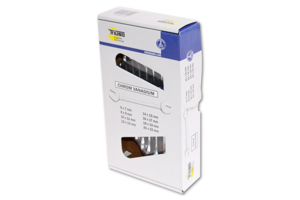 Triuso Gabelschlüsselsatz 8-tlg. 6-22 DIN3110 Chrome Vanadium