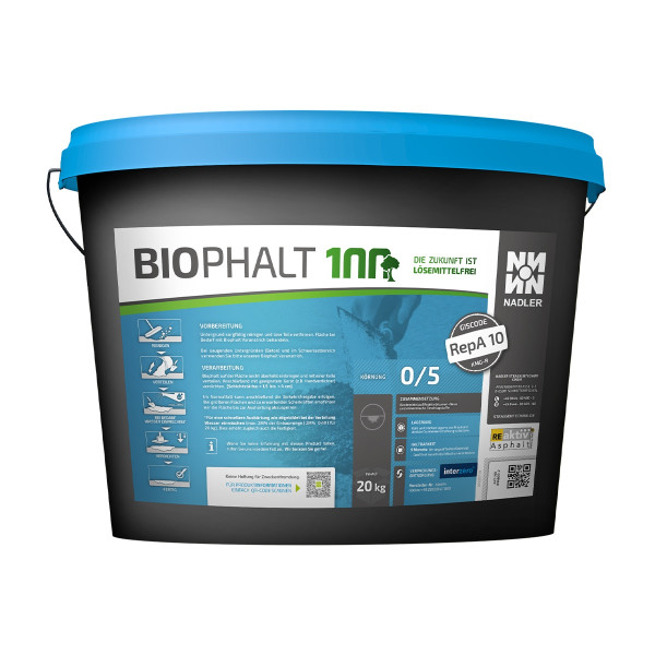 Biophalt 20kg Körnung 0/5 von 10 - 40mm lösemittelfreier Reaktionsasphalt