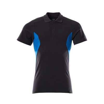 Koszulka polo MASCOT® ACCELERATE czarno-niebieska/błękitna – rozmiar. M JEDEN