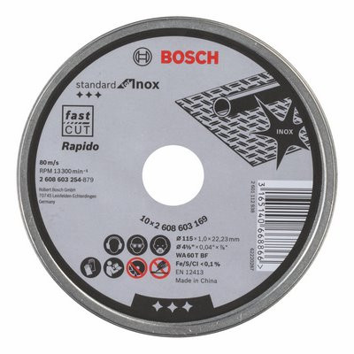 Pudełko na tarcze tnące Bosch standardowe stal nierdzewna proste WA 60 T BF 115x22,23x1,0mm