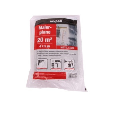 Maler-Abdeckfolie mittelstark 4x5m transluzent ca. 30my LDPE