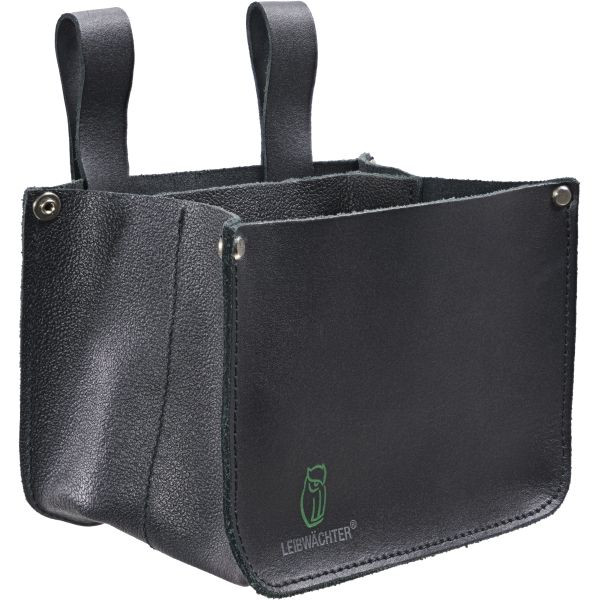 Triuso Nageltasche LW Echtleder 2 Fächer schwarz offen