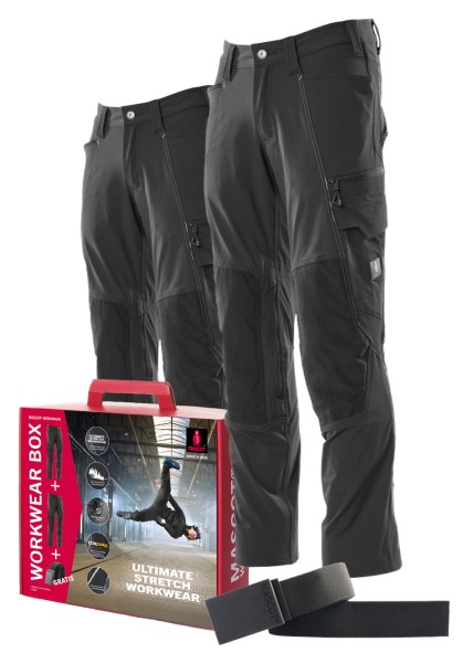 MASCOT Hosen-Boxen schwarz Value Pack Stretchhosen DE - Gr. 82C48
