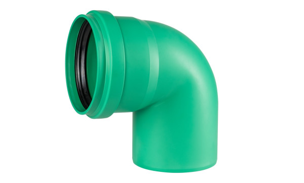 KGB elbow PP-MD green DN/OD200 87.5° DIN EN 14758