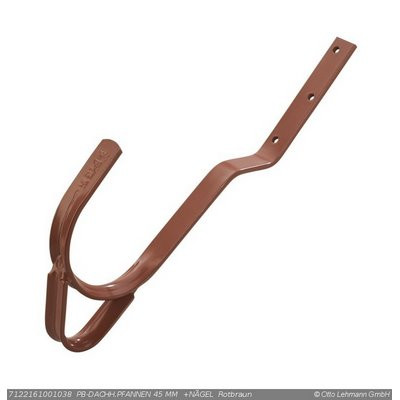 LEH PB Sicherheits-Dachhaken TypA rotbraun f. Pfanne 45mm gekröpft
