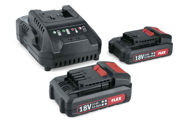 FLEX Akku-Ladegerät P-Set 22 Q mit 2xAkku 2,5 Ah u. Ladegerät