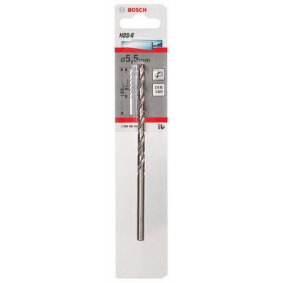 Bosch Metallbohrer HSS-G DIN340 5.5x91x139mm
