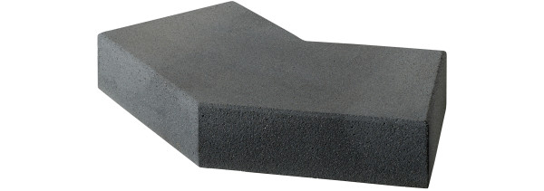 Stufe Vios 135° Ecke 50-50x35x15cm anthrazit. kugelgestrahlt