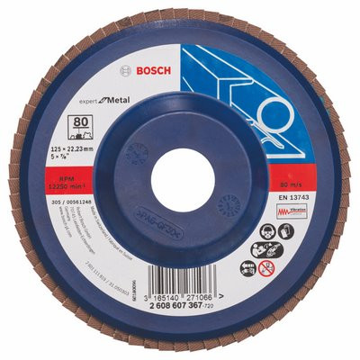 Bosch Fächerschleifscheibe Expert Metall 125x22.23mm K80