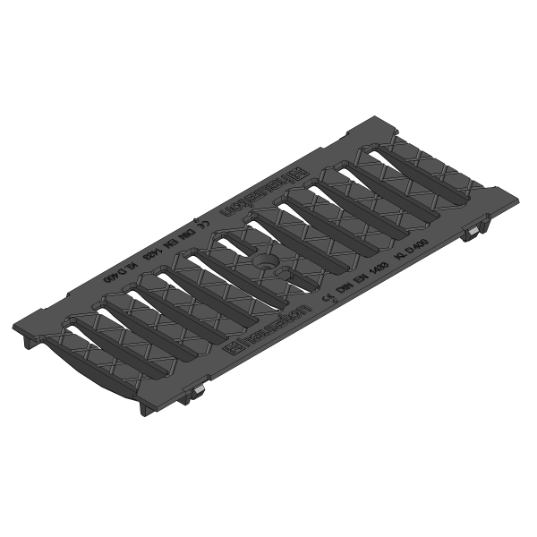 FASERFIX KS 150 Gussrost SW 132/18mm 500x199x20mm, Kl.D, schwarz