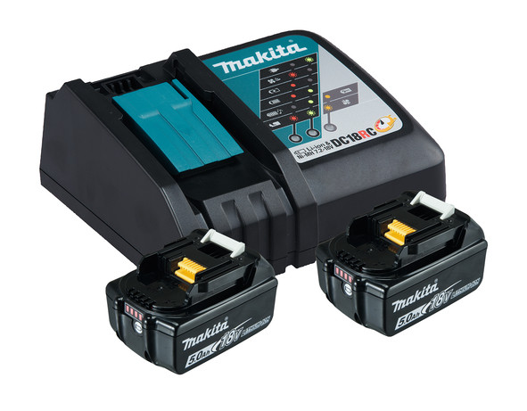 Makita Power-Source Kit 5.0 Ah 18.0 V 1 Ladegerät + 2xAkku BL1850B - 197570-9