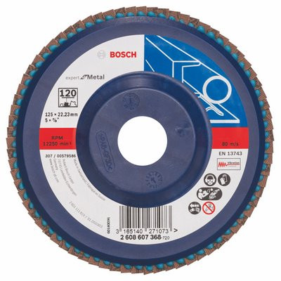 Bosch Fächerschleifscheibe Expert Metall 125x22.23mm K120