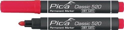 Pica Classic Permanentmarker rot INSTANT WHITE Strich-B.1-4mm Ru.spitze